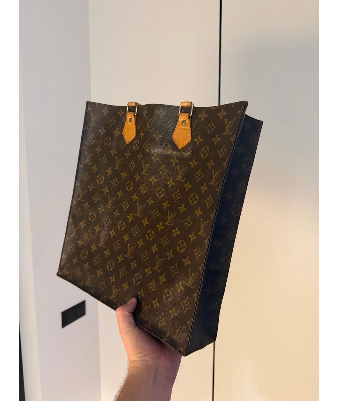 LOUIS VUITTON Коричневая кожаная сумка с короткими ручками, фото 2
