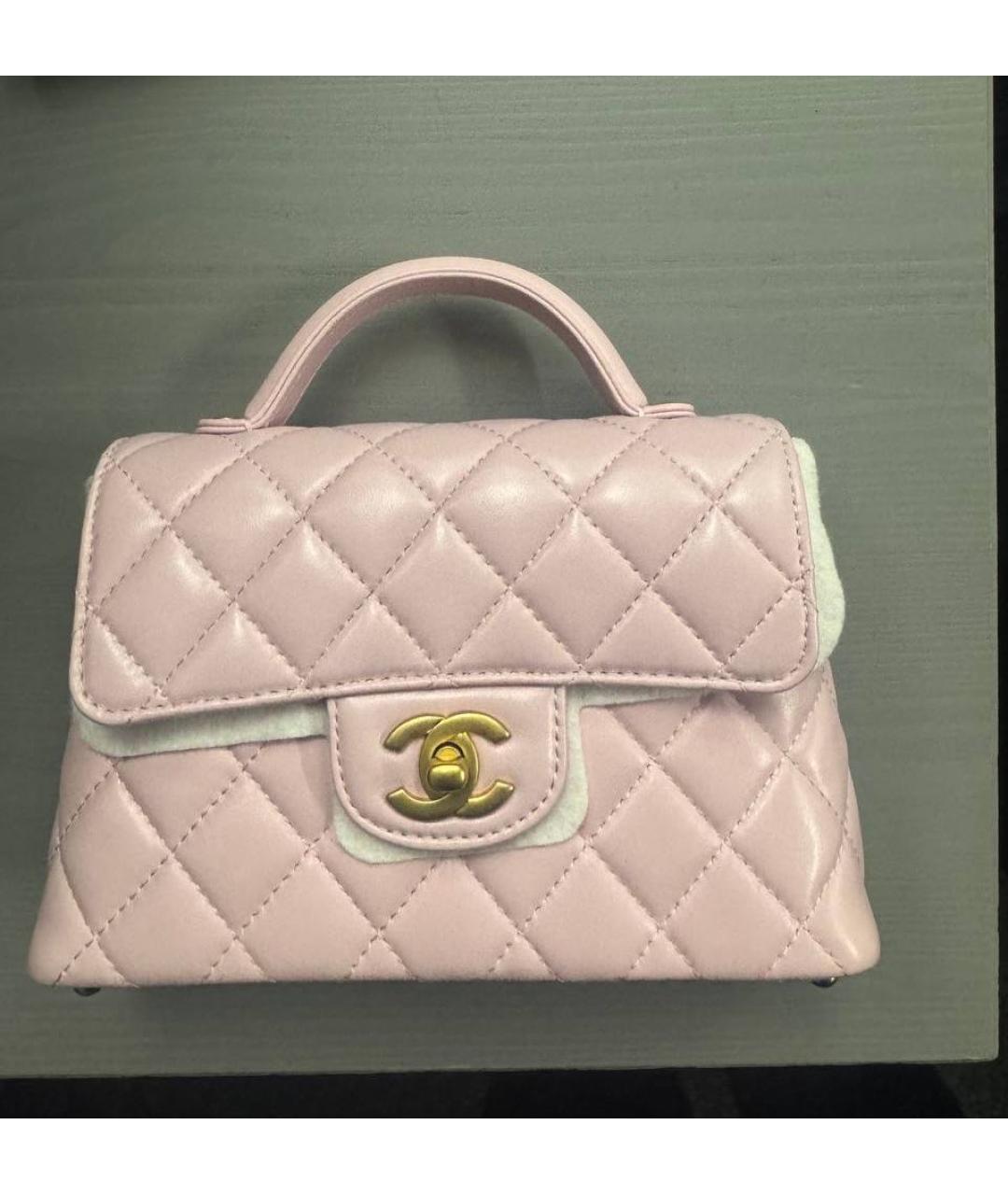 CHANEL Розовая кожаная сумка через плечо, фото 6