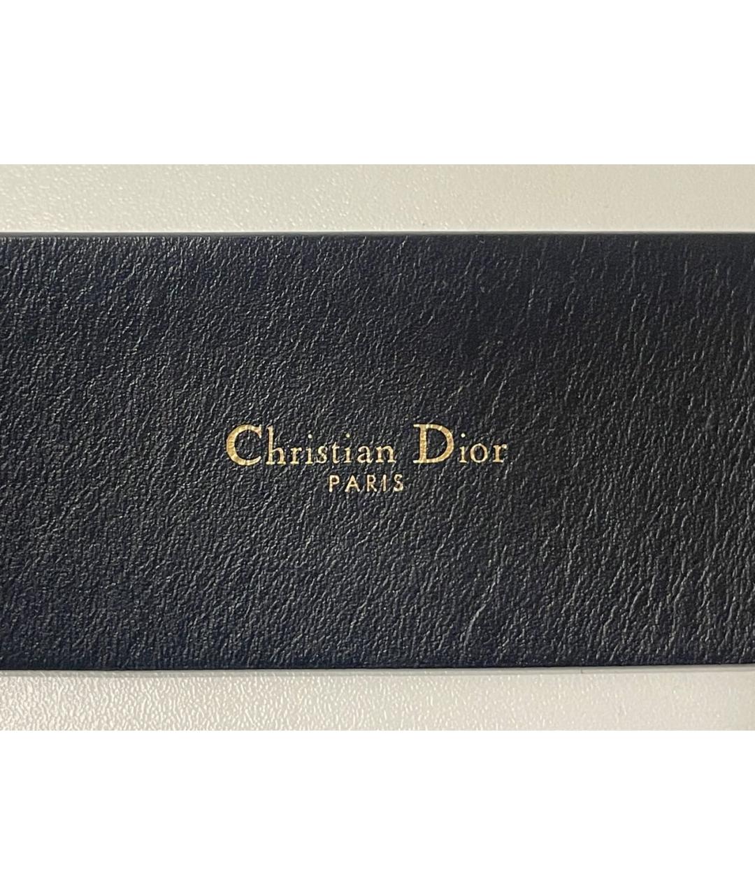 CHRISTIAN DIOR Черный кожаный ремень, фото 2
