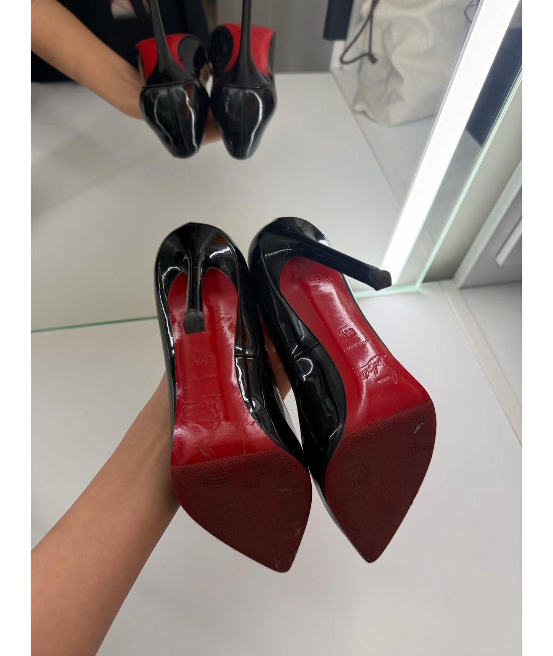 CHRISTIAN LOUBOUTIN Черные туфли из лакированной кожи, фото 4