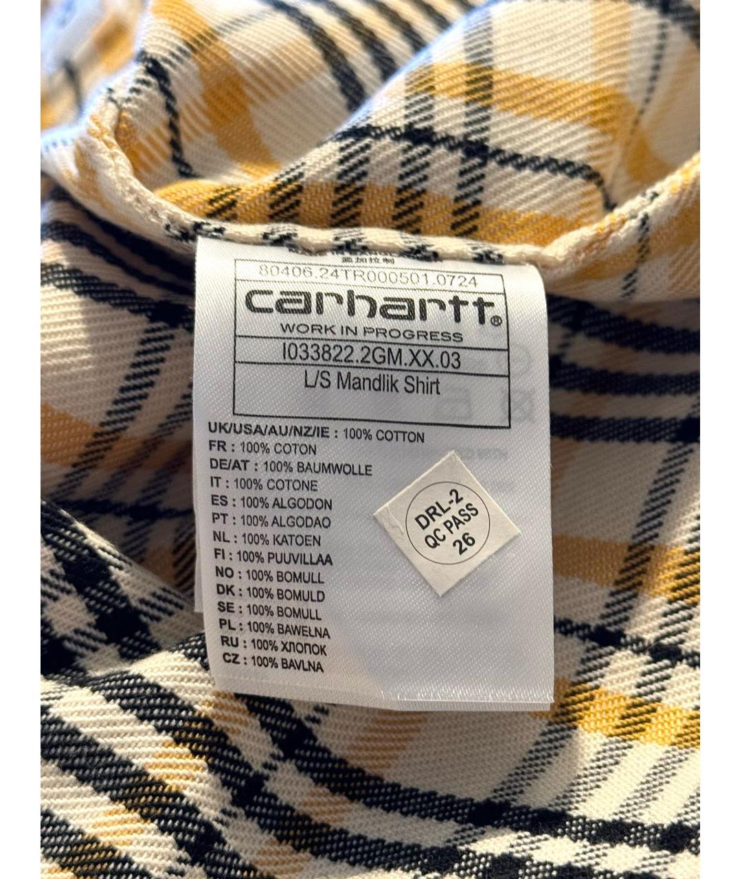 CARHARTT Желтая хлопковая кэжуал рубашка, фото 6