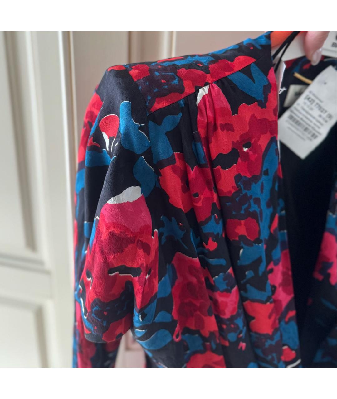 SAINT LAURENT Мульти шелковое коктейльное платье, фото 4