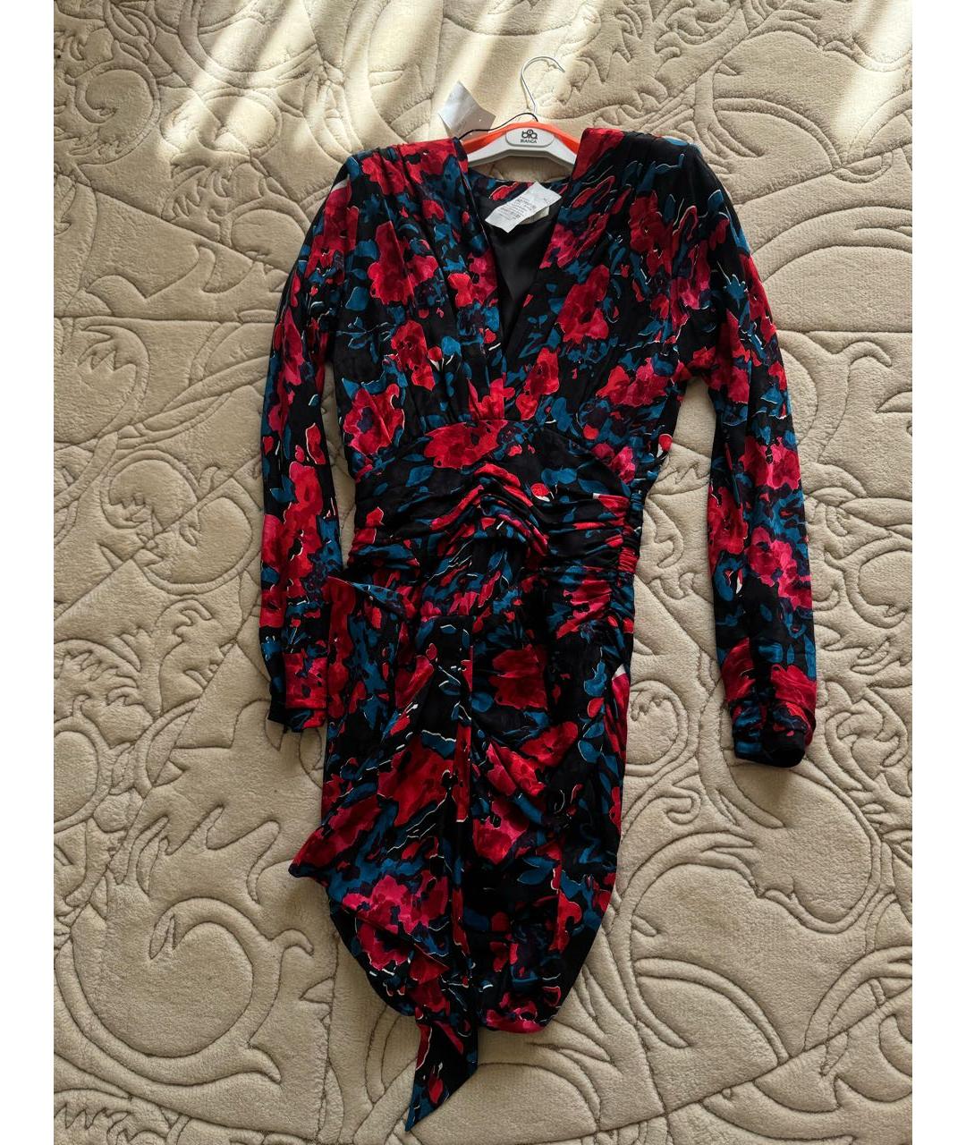SAINT LAURENT Мульти шелковое коктейльное платье, фото 6