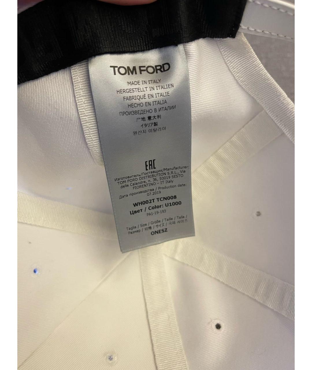 TOM FORD Белая хлопковая кепка, фото 5