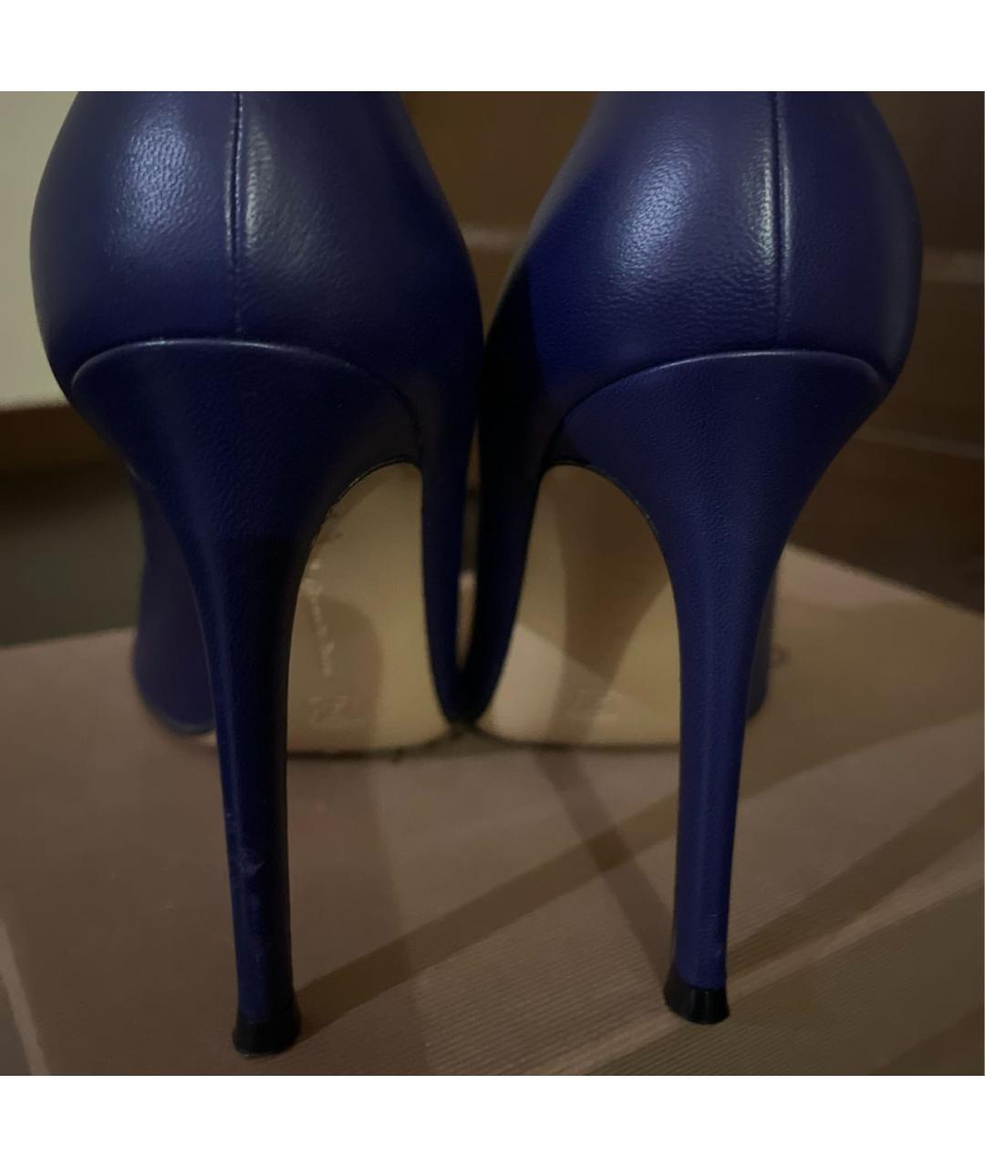 GIANVITO ROSSI Темно-синие кожаные туфли, фото 3