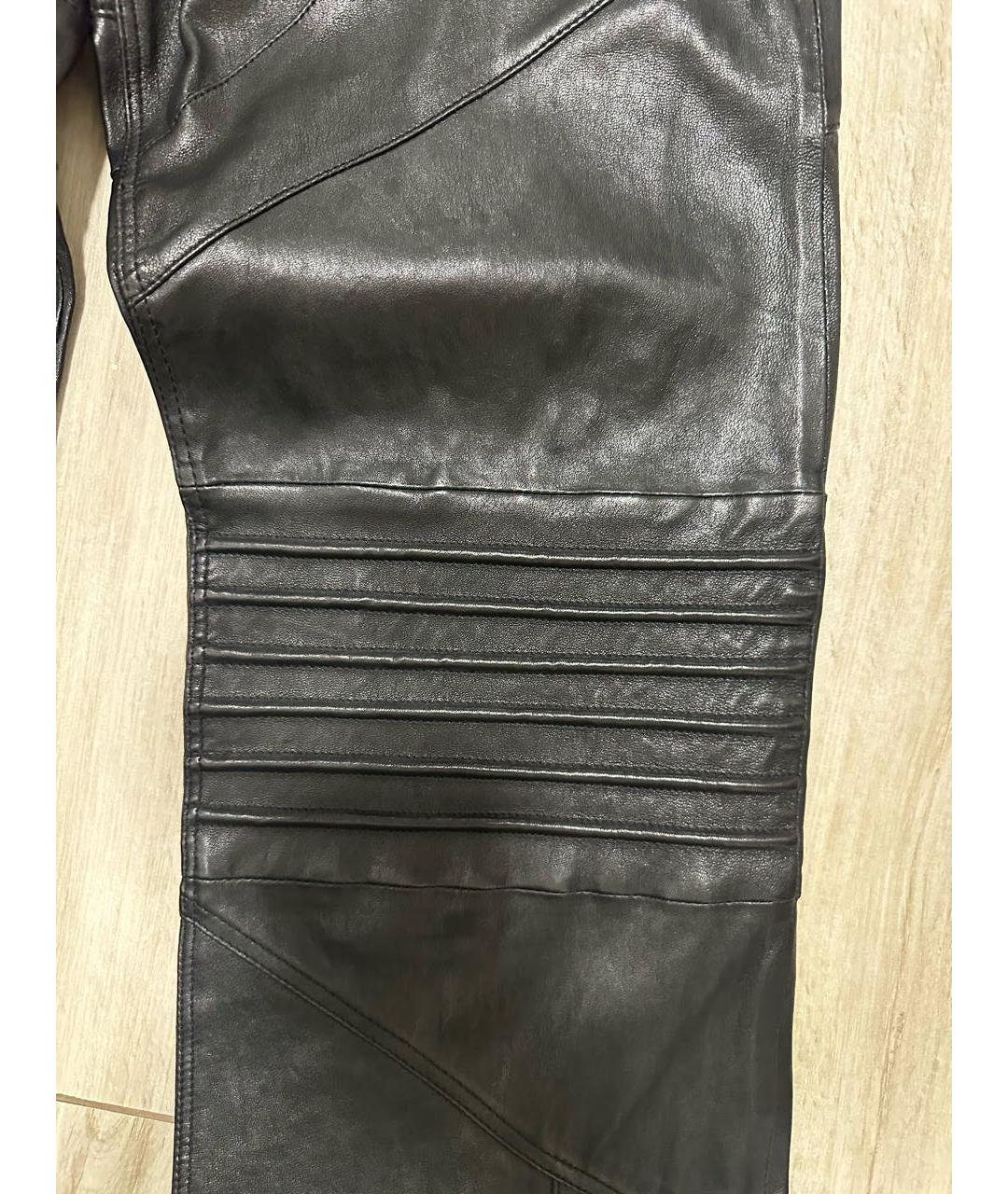 ZADIG & VOLTAIRE Черные кожаные брюки широкие, фото 5