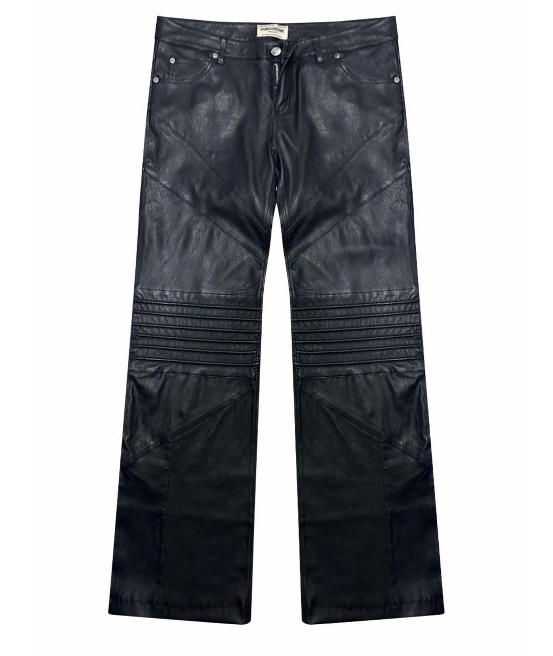 ZADIG & VOLTAIRE Черные кожаные брюки широкие, фото 1