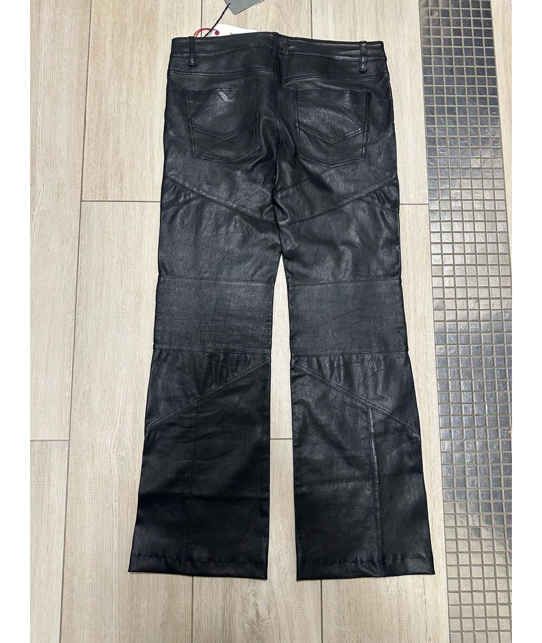 ZADIG & VOLTAIRE Черные кожаные брюки широкие, фото 2
