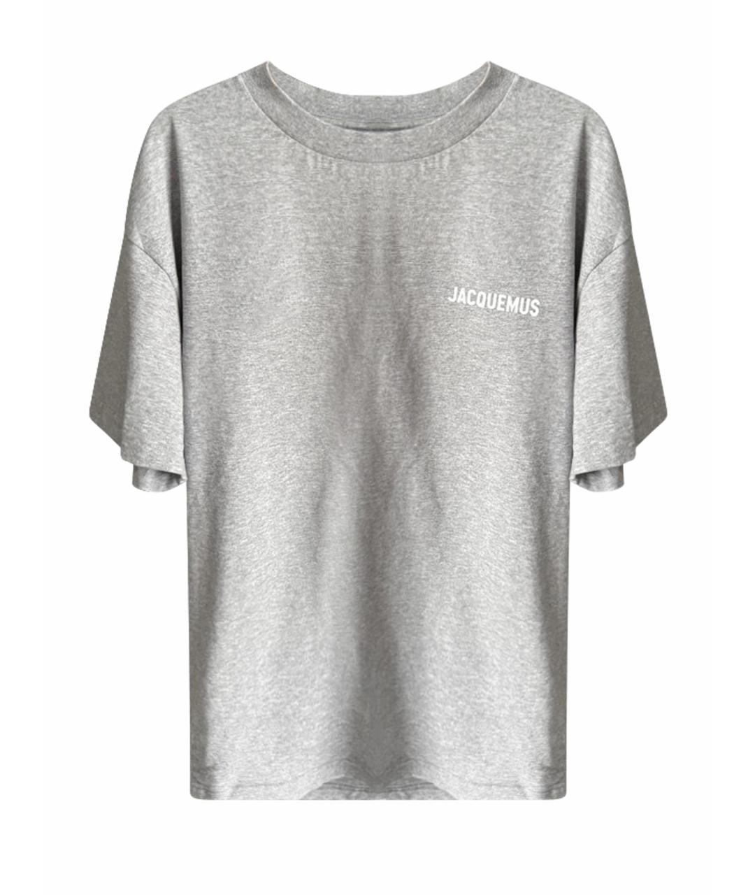 JACQUEMUS Серая хлопковая футболка, фото 1