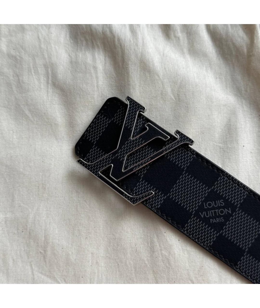 LOUIS VUITTON Черный кожаный ремень, фото 3