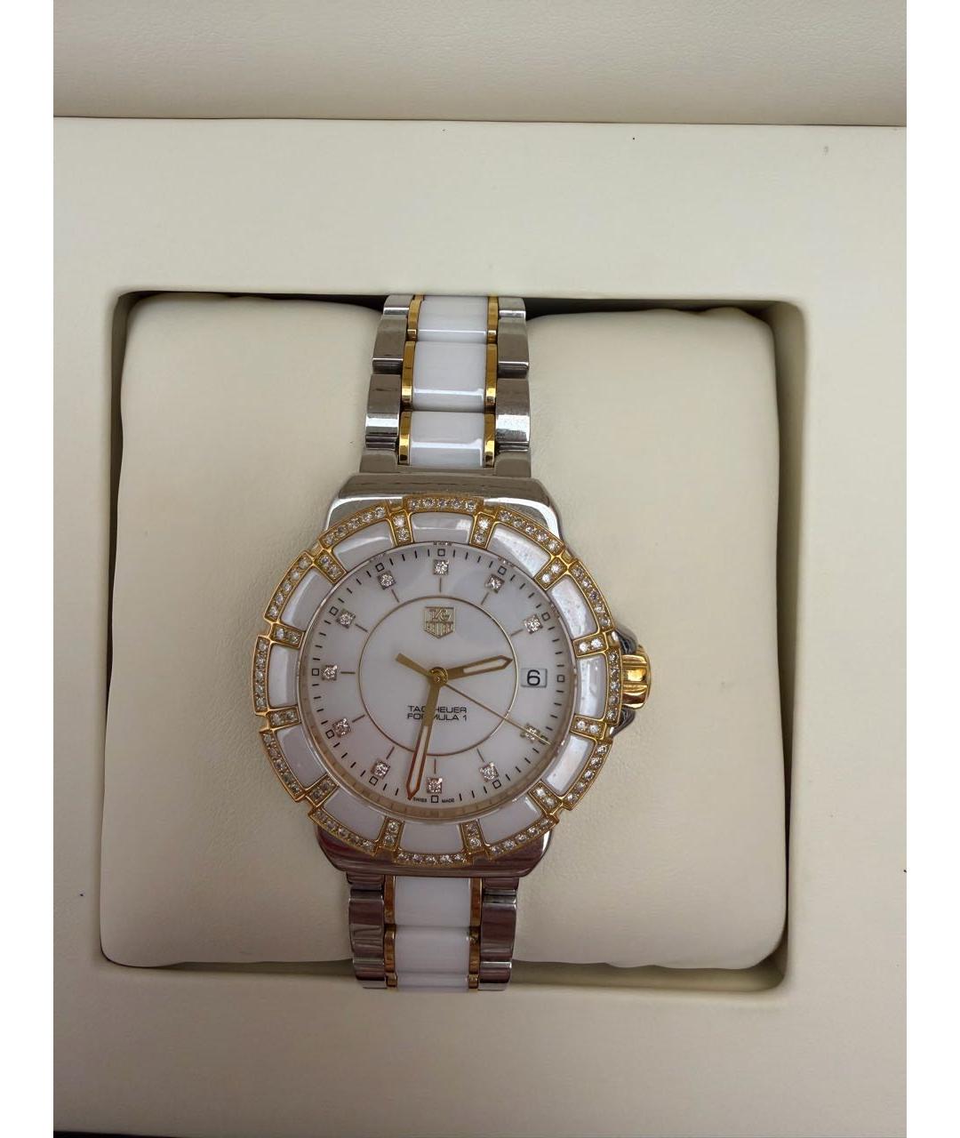 TAG HEUER Белые стальные часы, фото 2