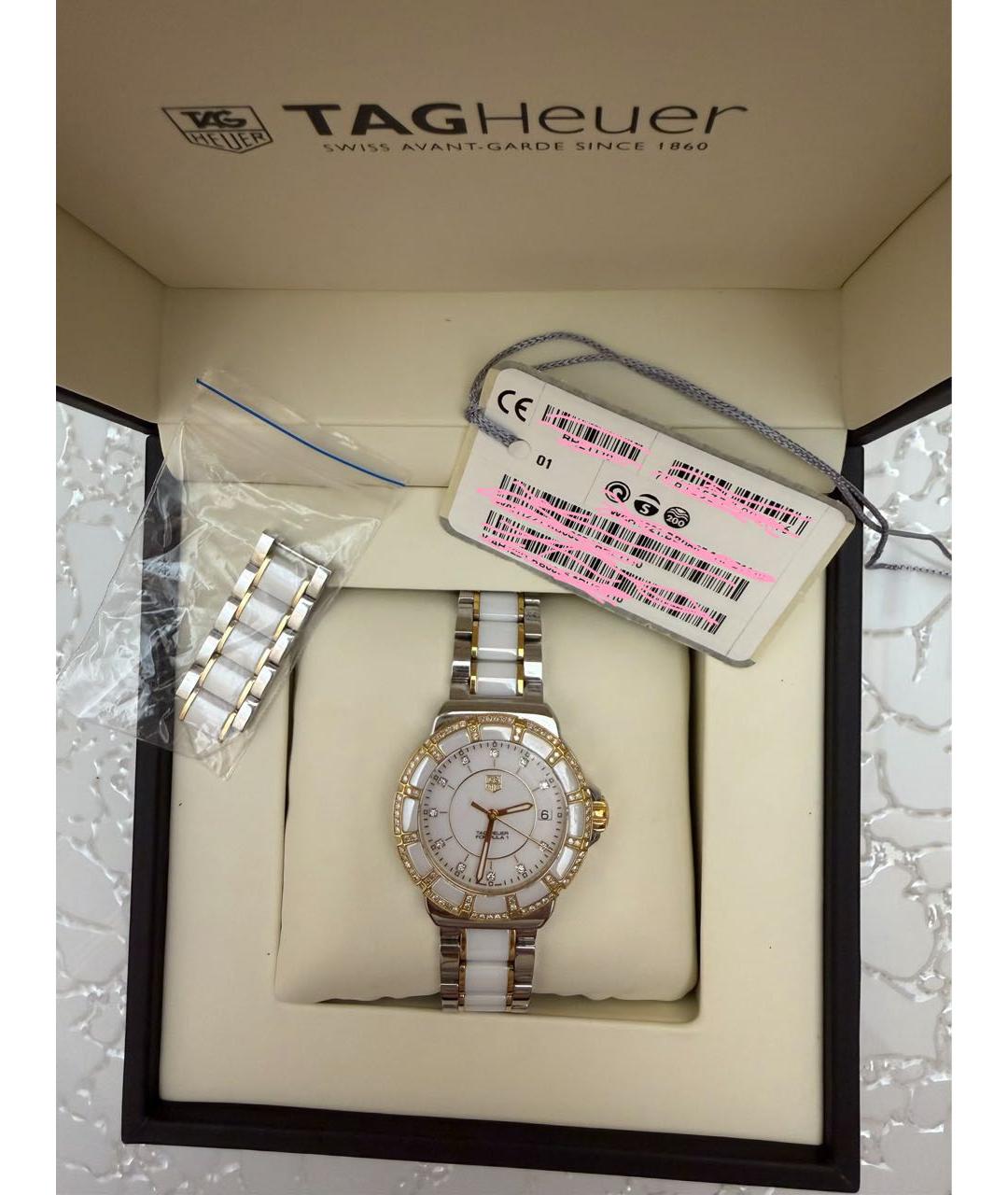 TAG HEUER Белые стальные часы, фото 6
