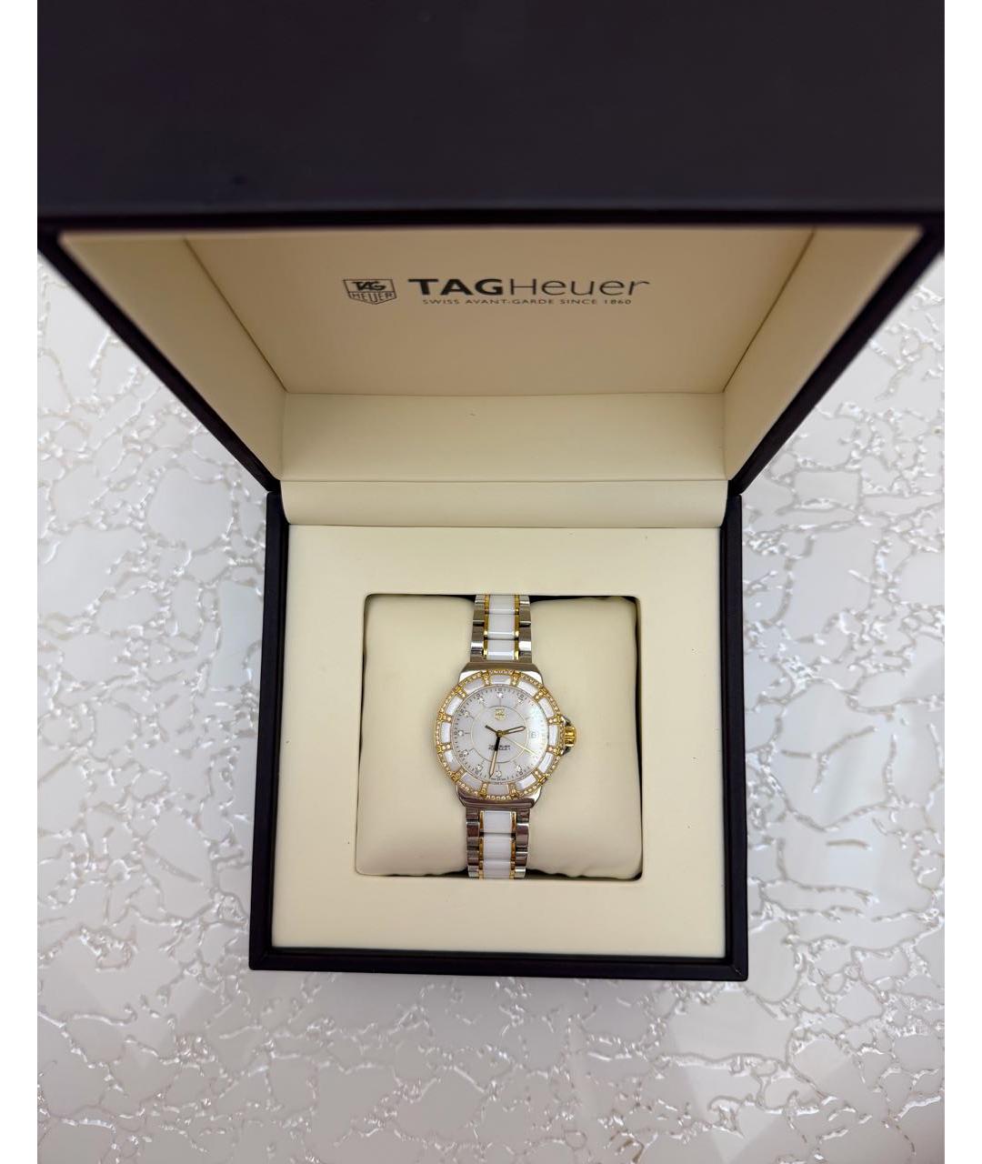 TAG HEUER Белые стальные часы, фото 3