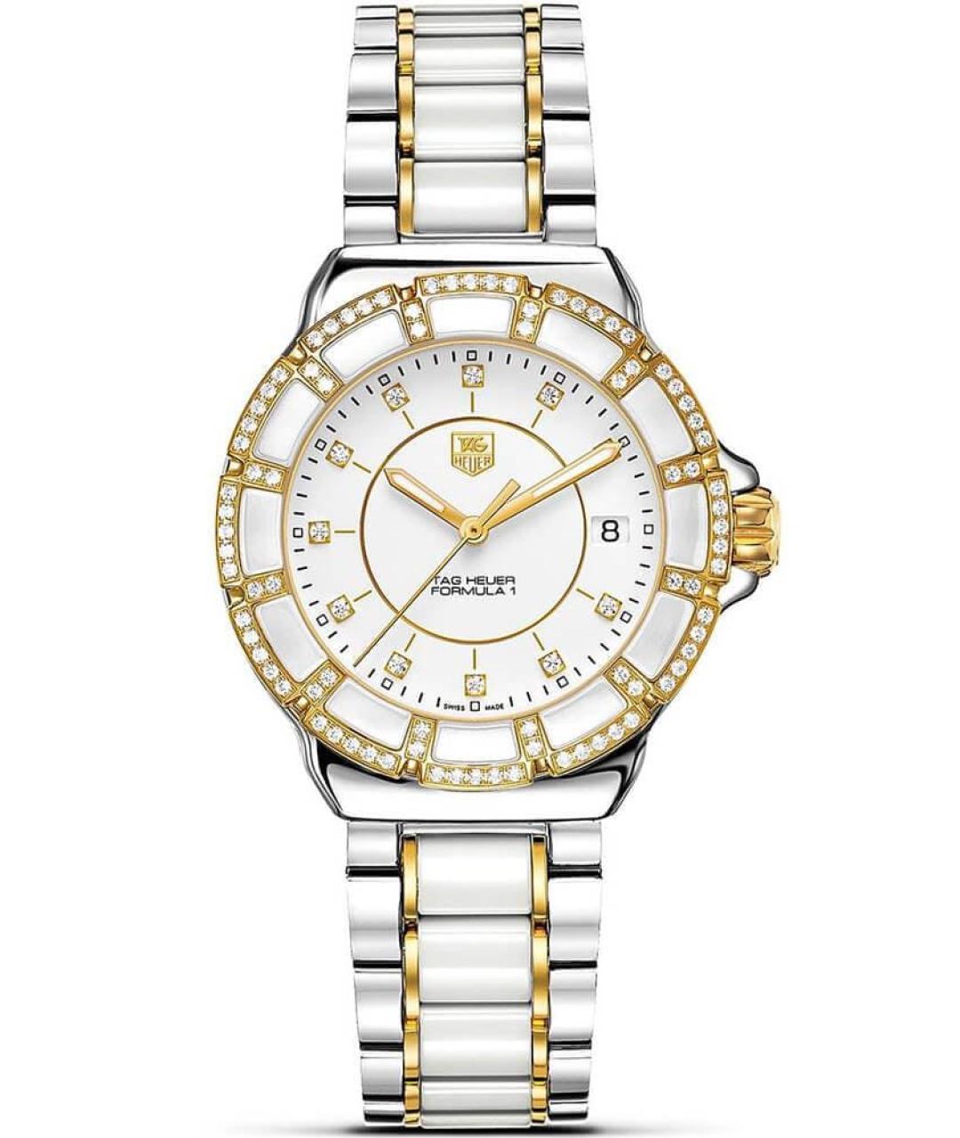 TAG HEUER Белые стальные часы, фото 1