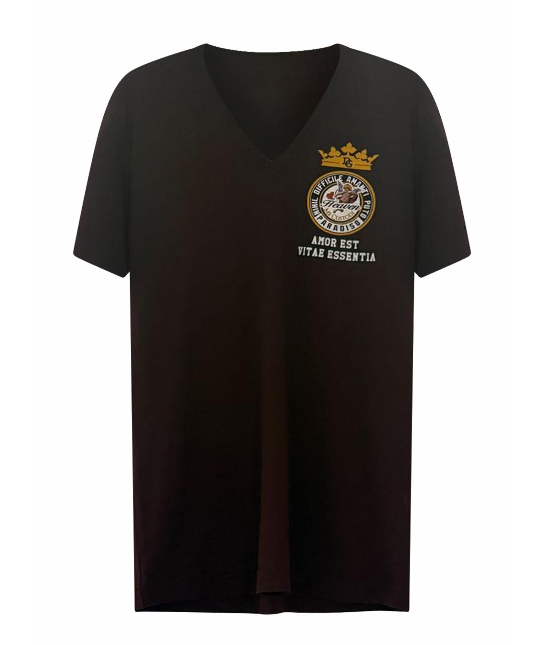 DOLCE&GABBANA Бордовая хлопковая футболка, фото 1