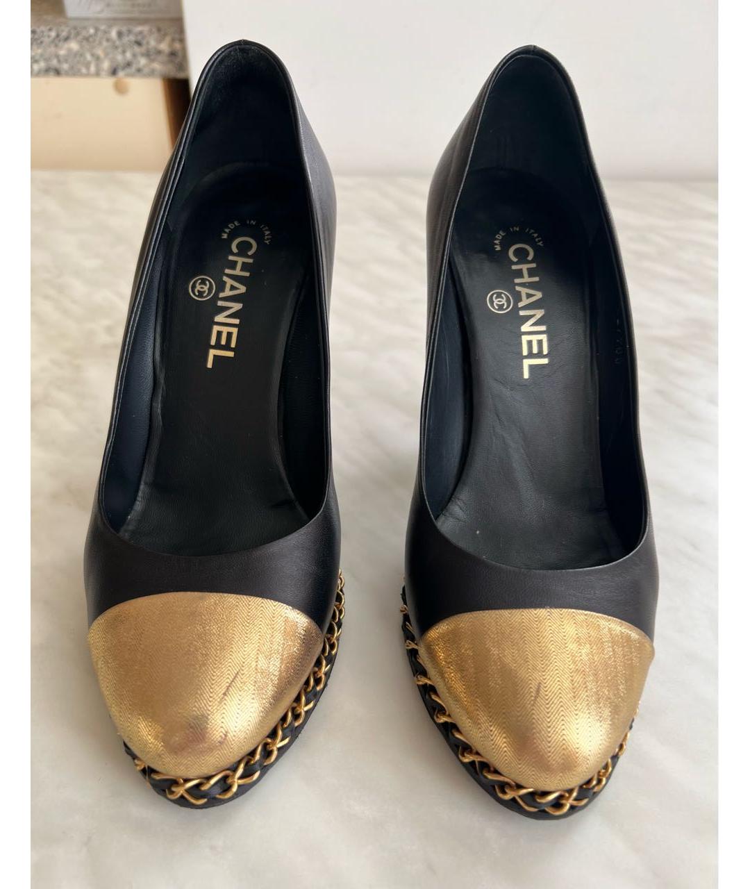 CHANEL Черные кожаные туфли, фото 2