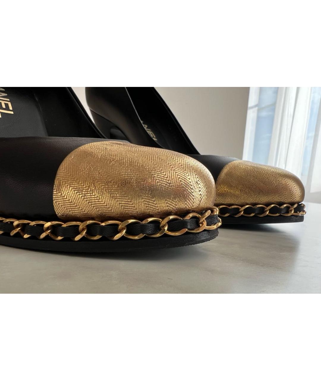CHANEL Черные кожаные туфли, фото 5