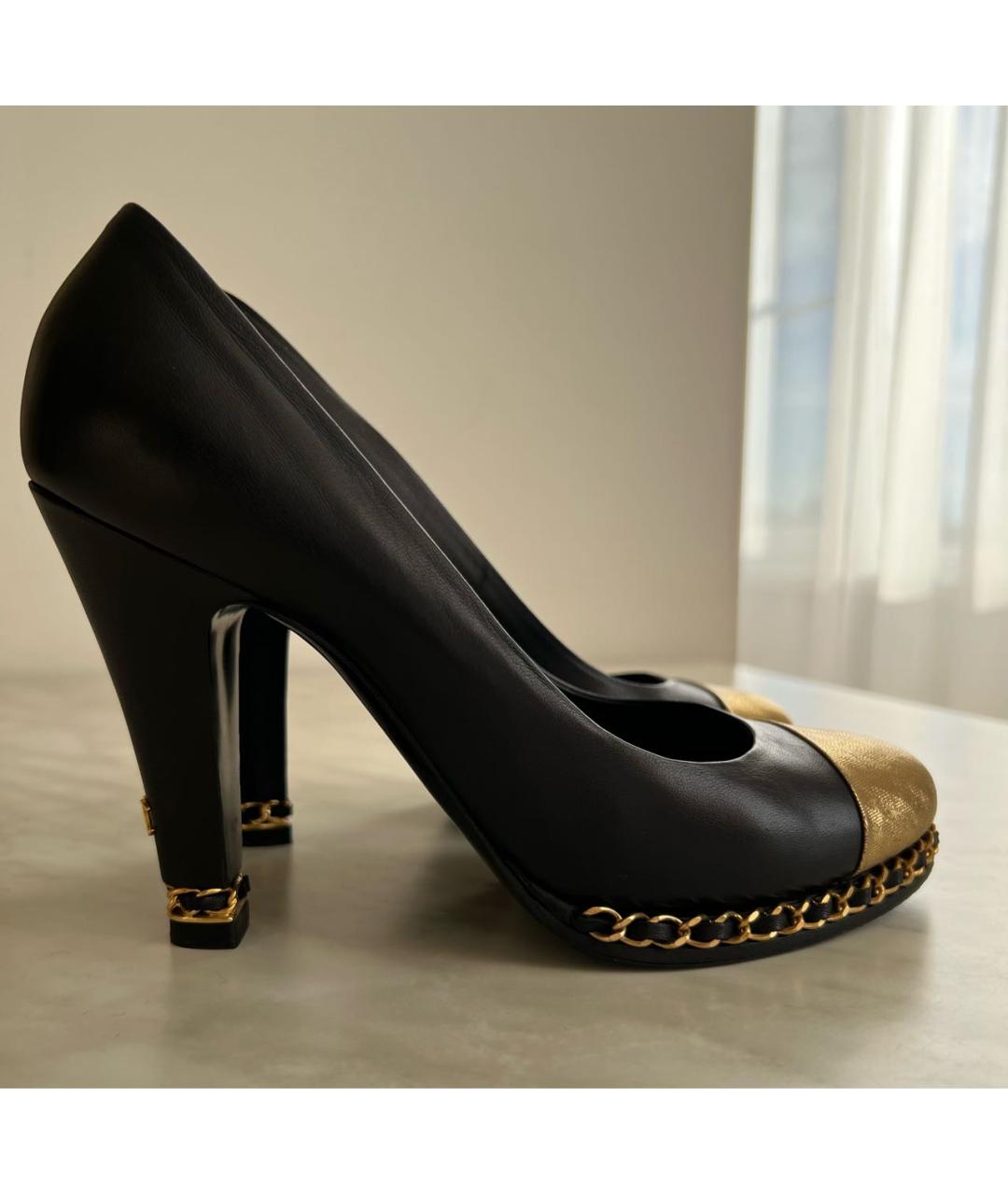 CHANEL Черные кожаные туфли, фото 7