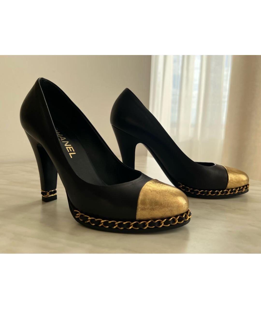 CHANEL Черные кожаные туфли, фото 3