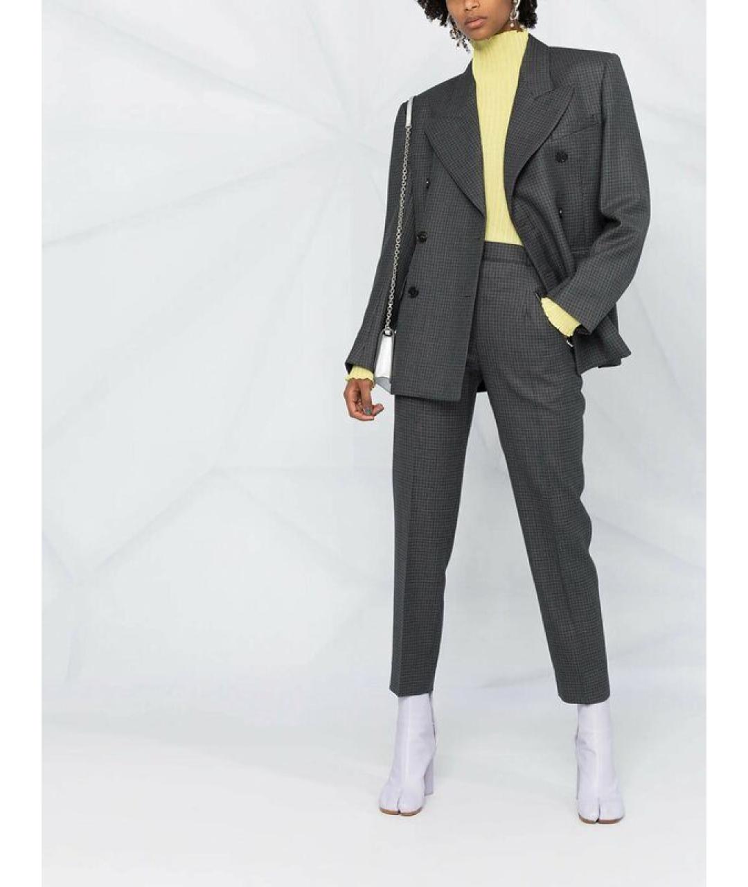 MAISON MARGIELA Антрацитовые шерстяные брюки узкие, фото 2
