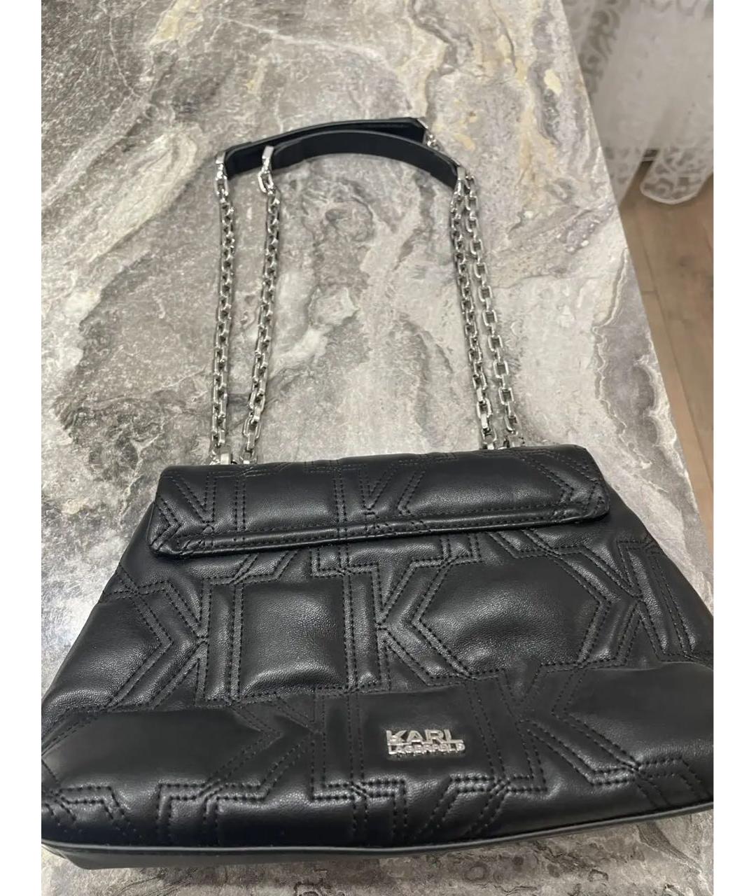 KARL LAGERFELD Черная сумка через плечо из искусственной кожи, фото 4