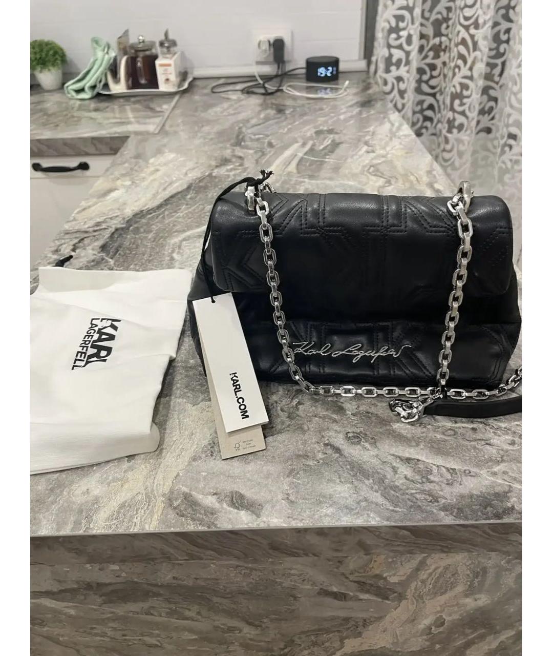 KARL LAGERFELD Черная сумка через плечо из искусственной кожи, фото 2