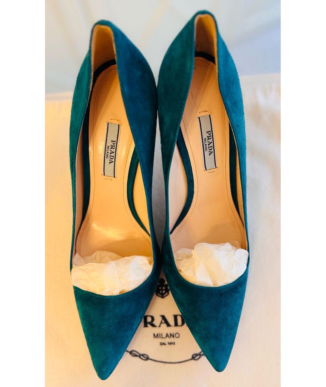 PRADA Бирюзовые замшевые туфли, фото 3