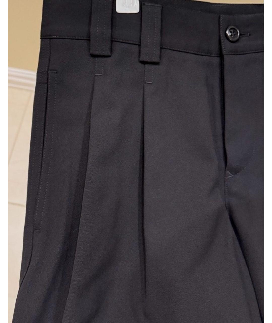 RED VALENTINO Черные полиэстеровые прямые брюки, фото 4