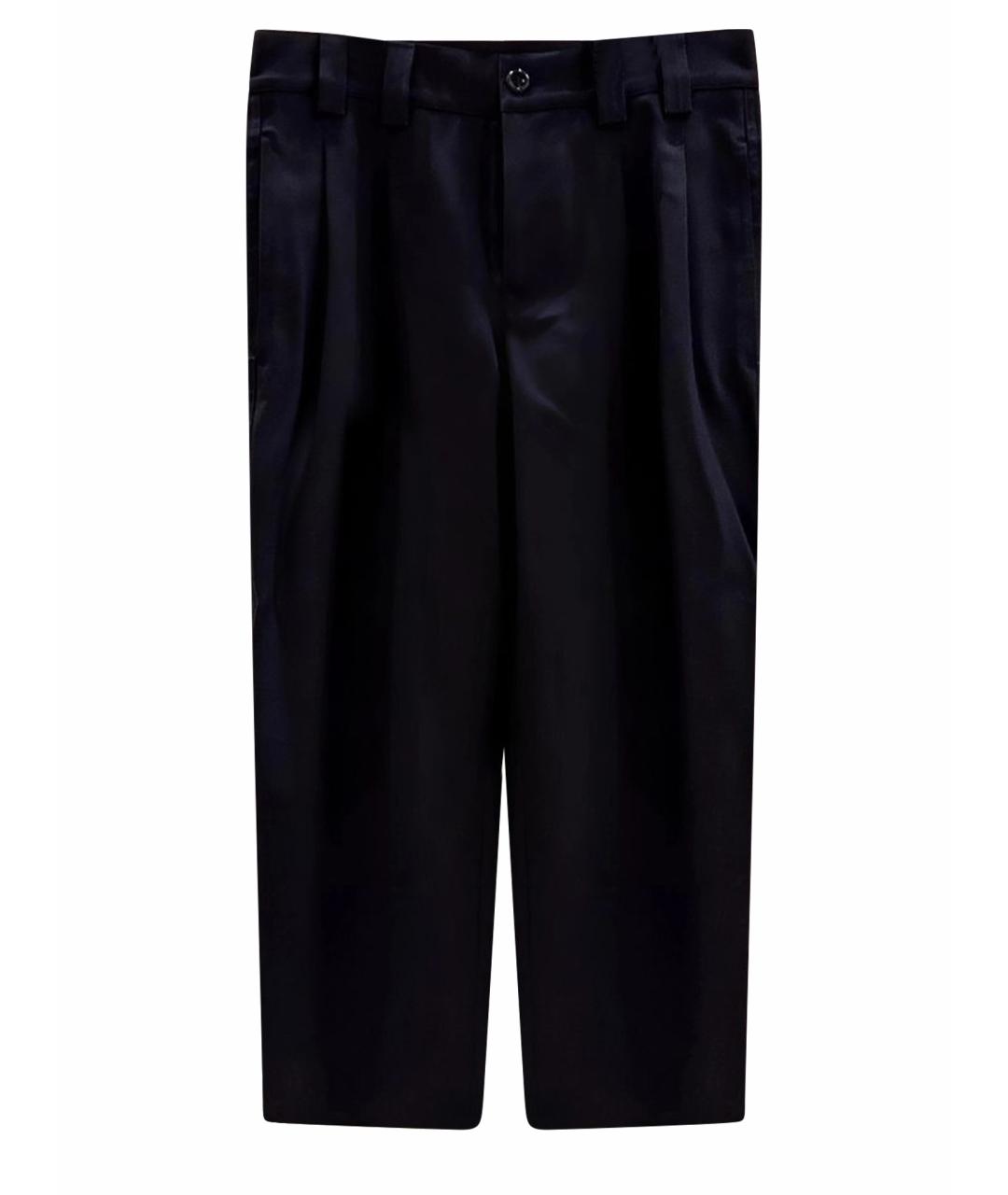 RED VALENTINO Черные полиэстеровые прямые брюки, фото 1