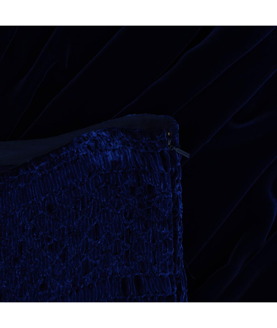 ROBERTO CAVALLI Синяя шелковая юбка миди, фото 4