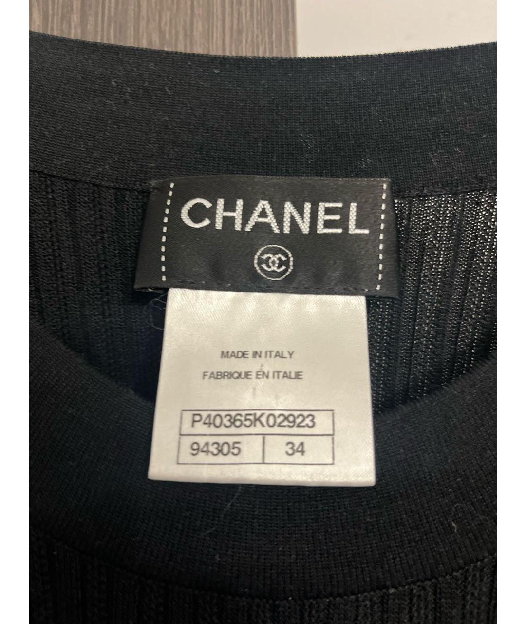 CHANEL Черное хлопковое повседневное платье, фото 5