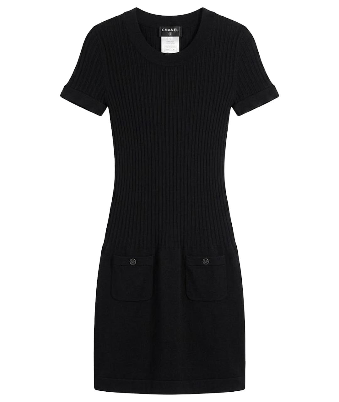 CHANEL Черное хлопковое повседневное платье, фото 1