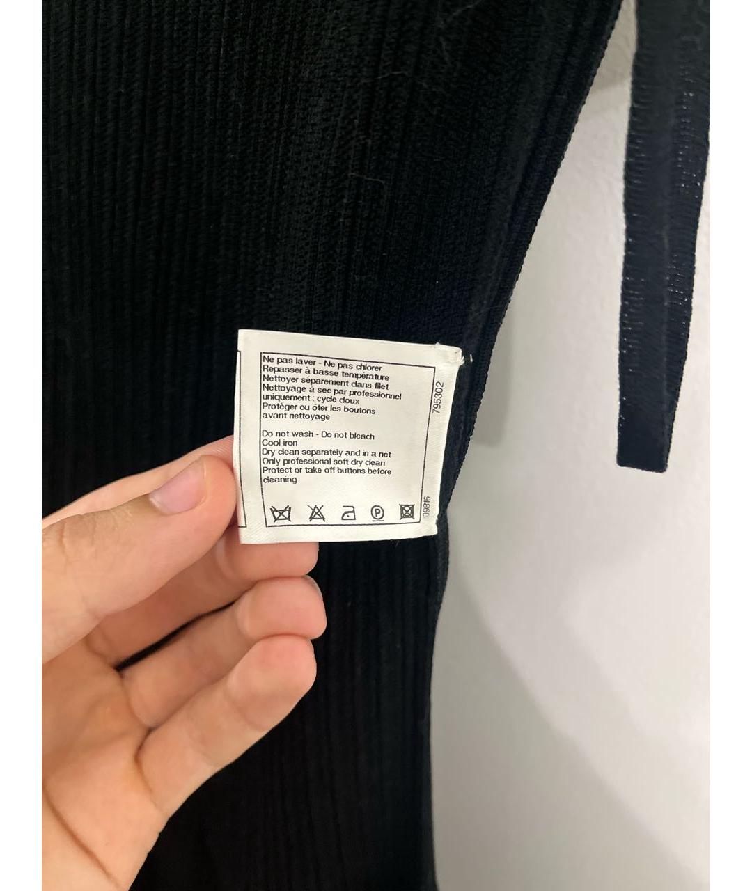 CHANEL Черное хлопковое повседневное платье, фото 7