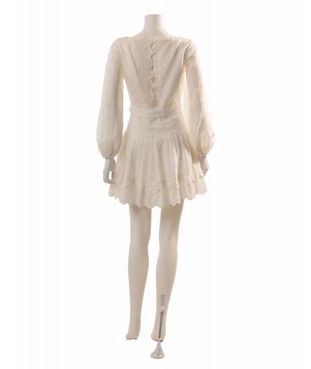 ZIMMERMANN Белое хлопковое повседневное платье, фото 4