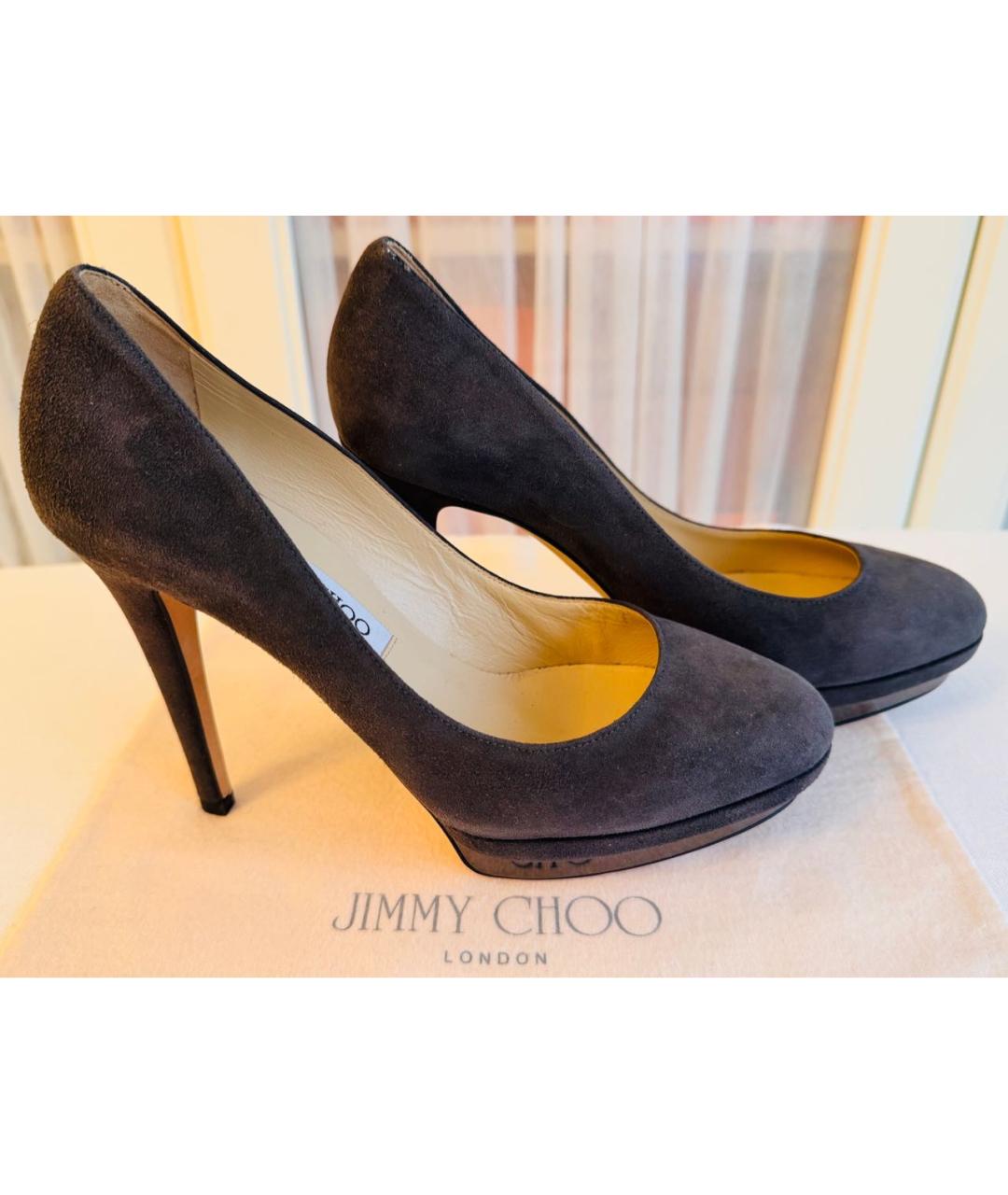 JIMMY CHOO Серые замшевые туфли, фото 8