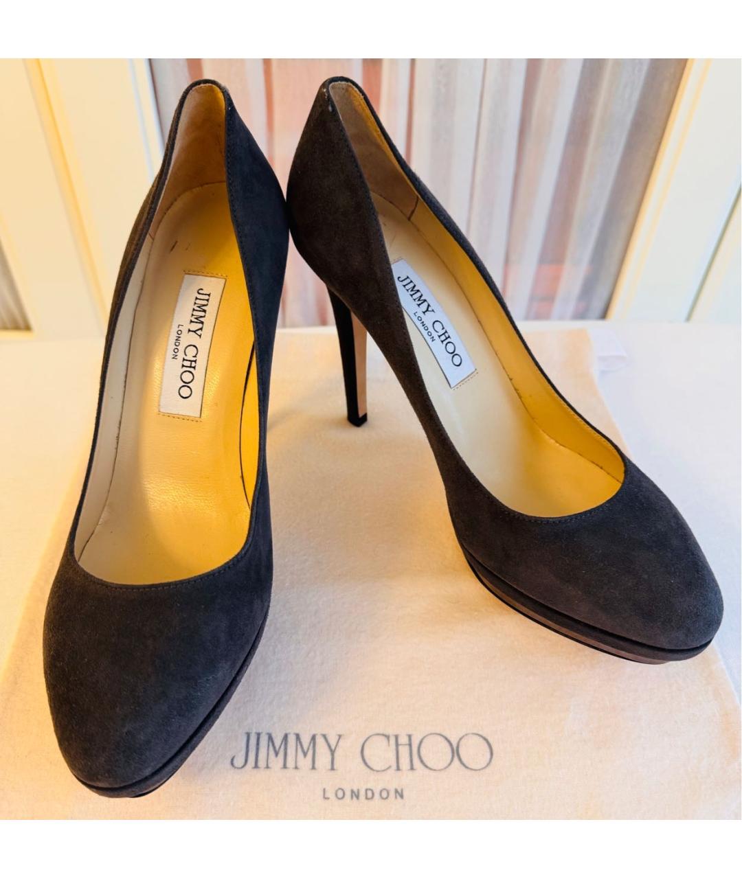 JIMMY CHOO Серые замшевые туфли, фото 4