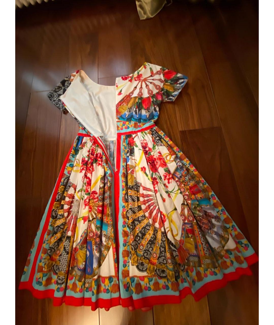DOLCE&GABBANA Мульти хлопко-эластановое платье, фото 2