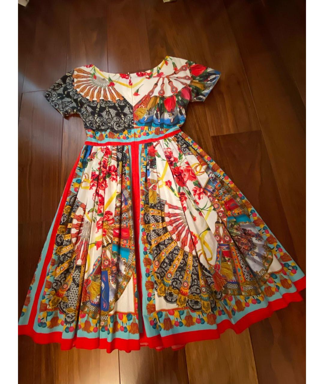 DOLCE&GABBANA Мульти хлопко-эластановое платье, фото 6