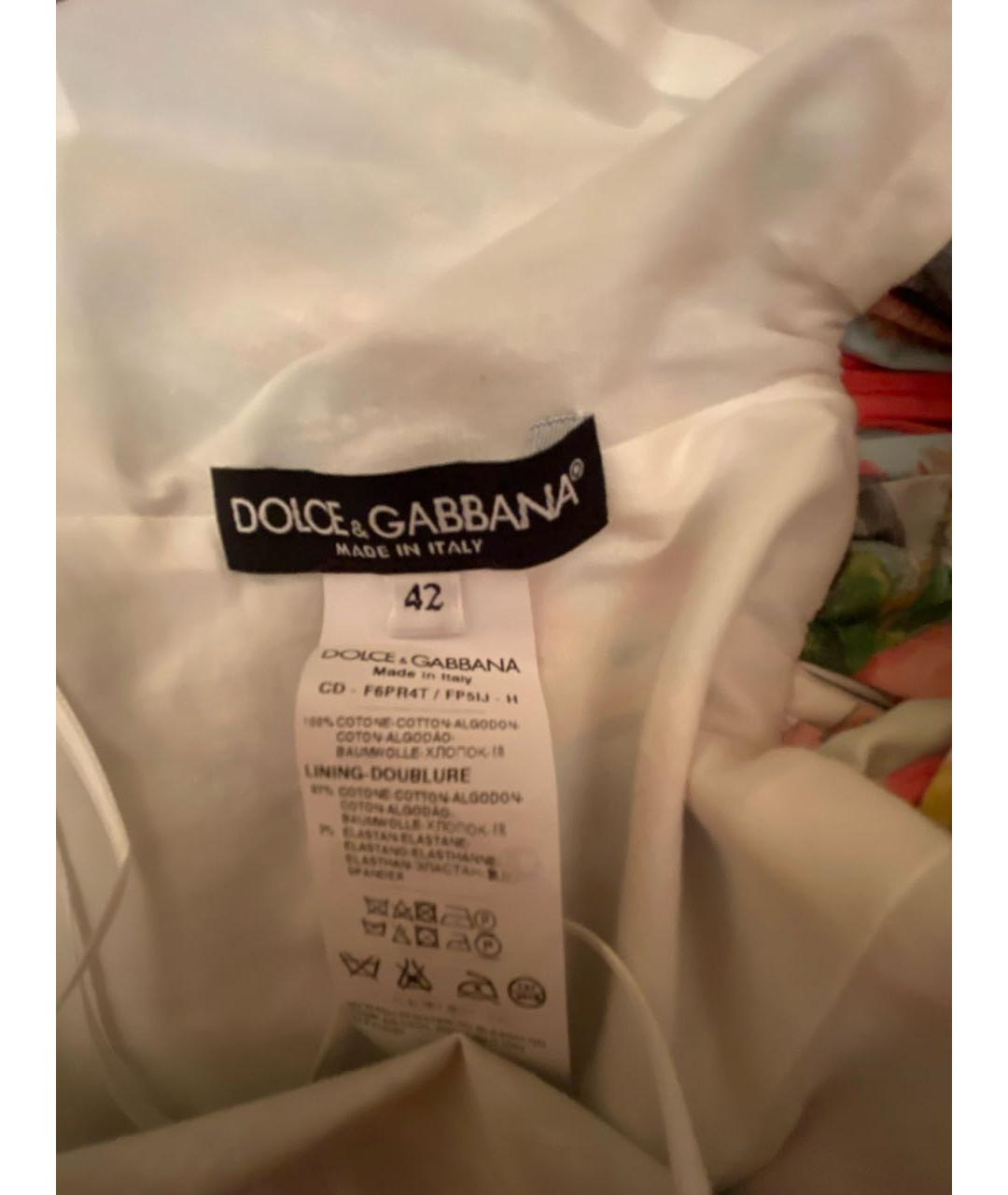 DOLCE&GABBANA Мульти хлопко-эластановое платье, фото 3