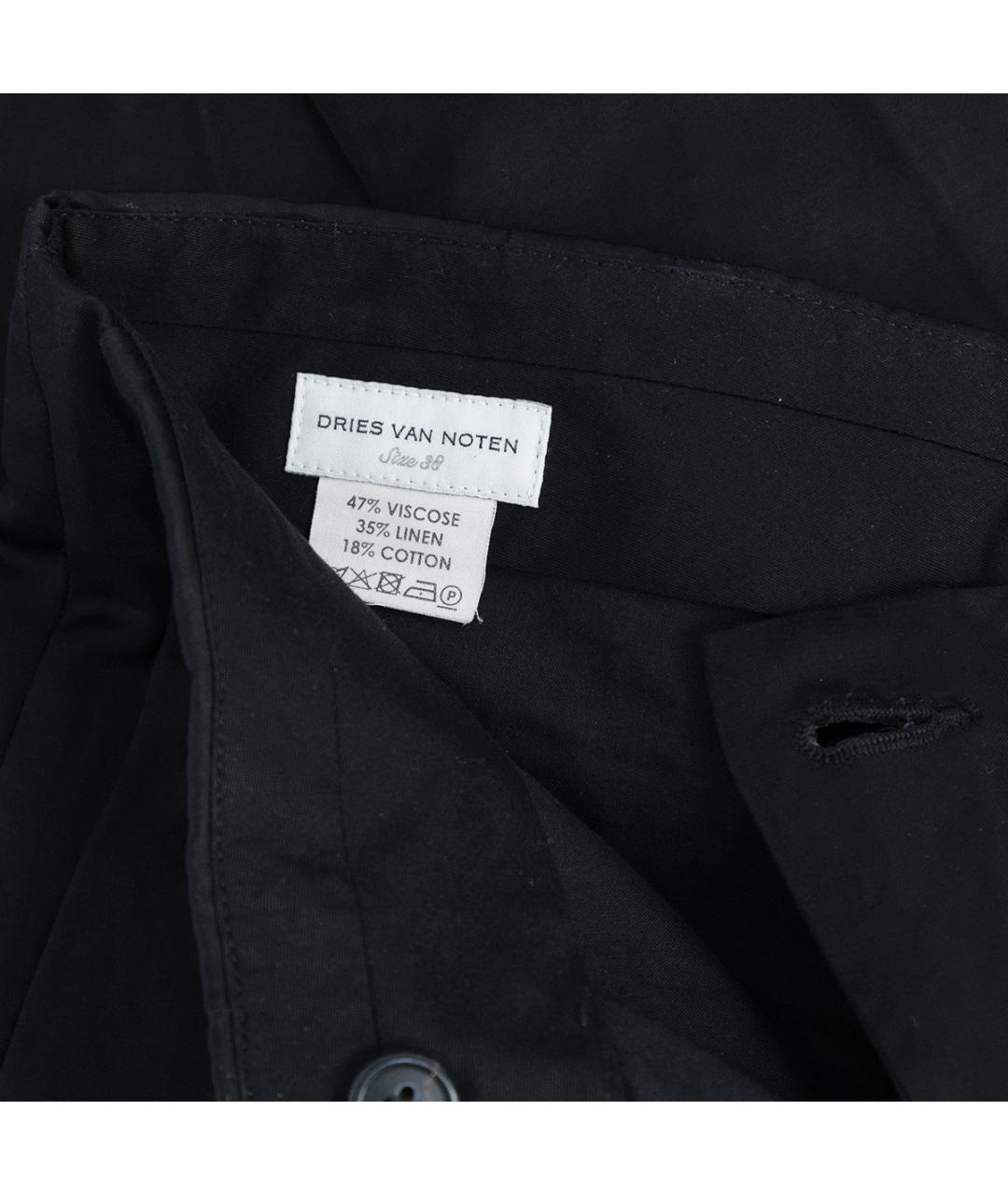 DRIES VAN NOTEN Черные вискозные прямые брюки, фото 5