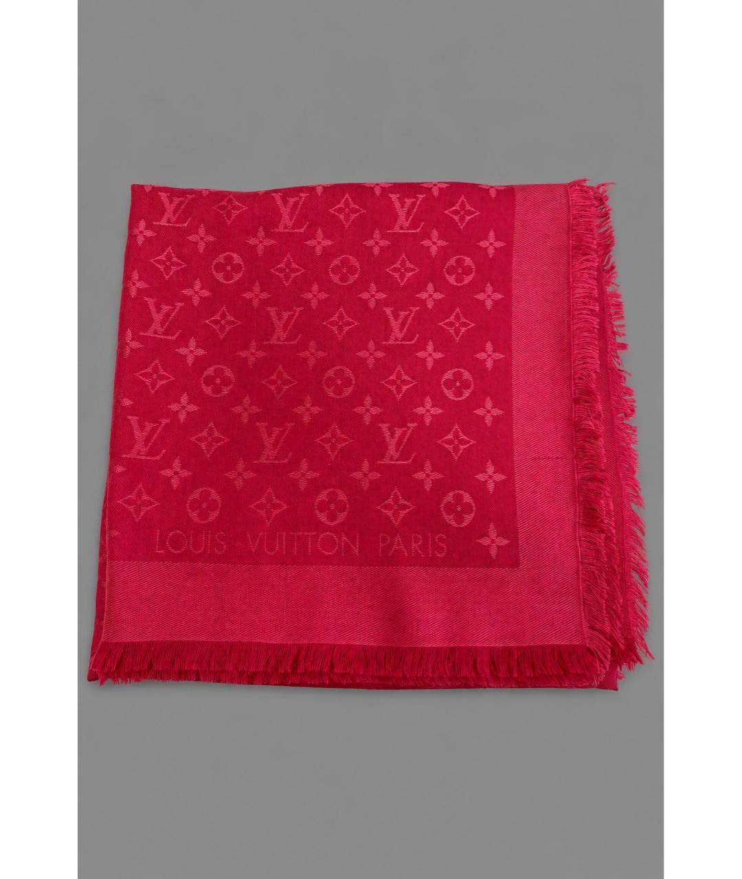 LOUIS VUITTON Фуксия шелковый платок, фото 9