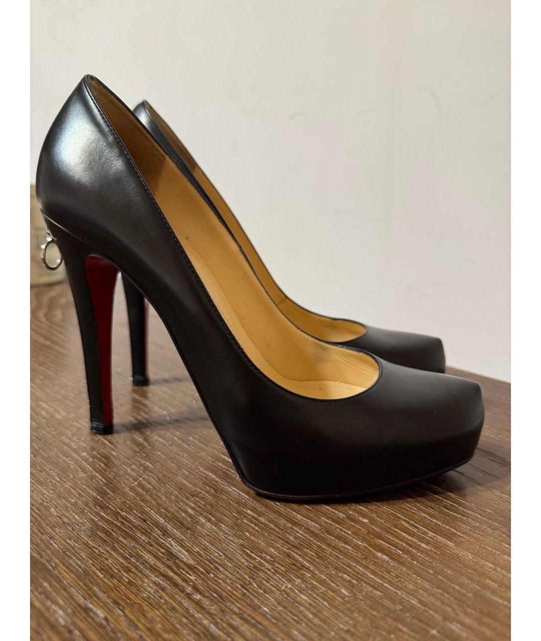 CHRISTIAN LOUBOUTIN Черные кожаные туфли, фото 7