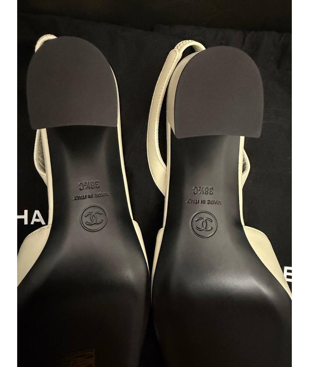 CHANEL Белые кожаные туфли, фото 4