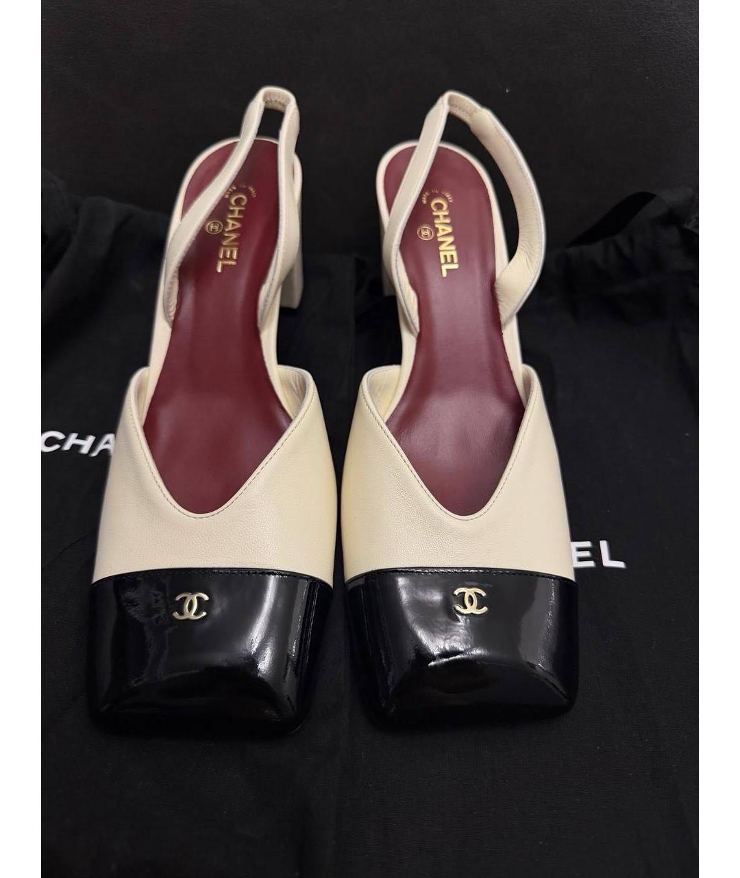 CHANEL Белые кожаные туфли, фото 3