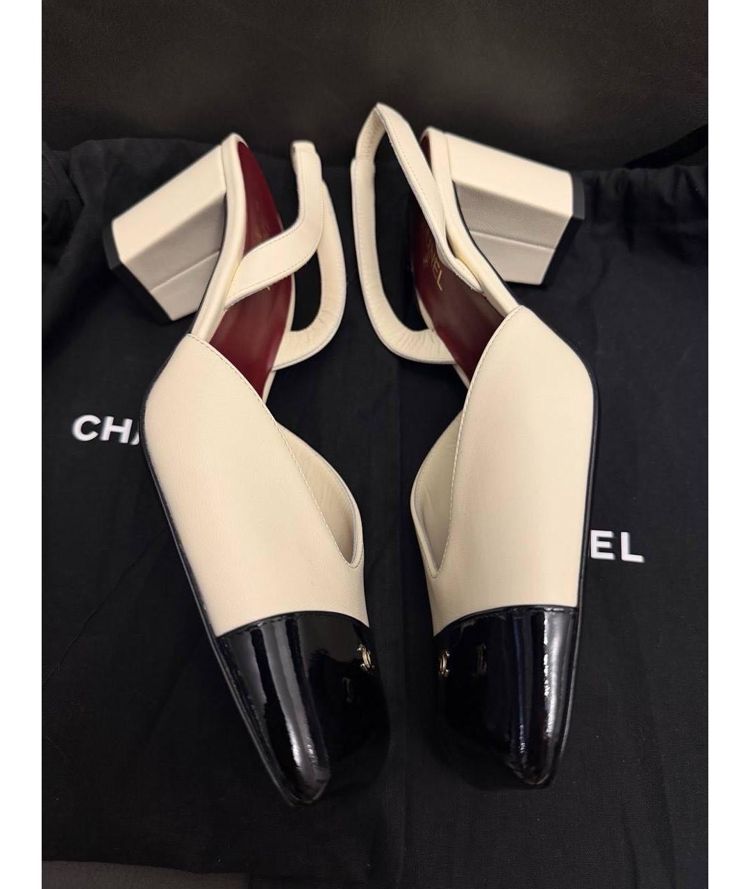 CHANEL Белые кожаные туфли, фото 5