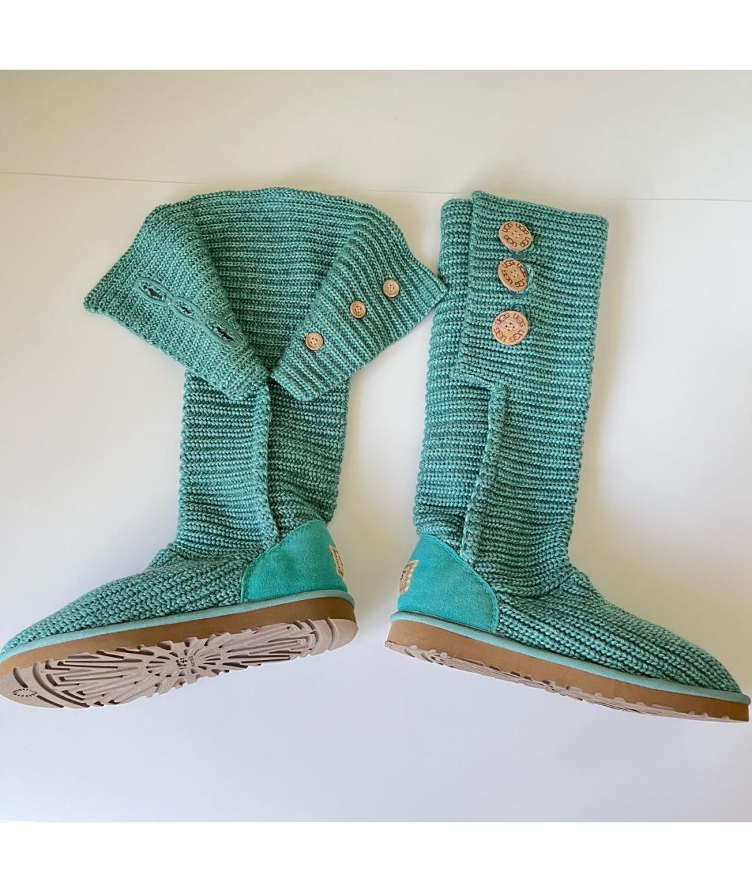 UGG AUSTRALIA Зеленые текстильные сапоги, фото 2