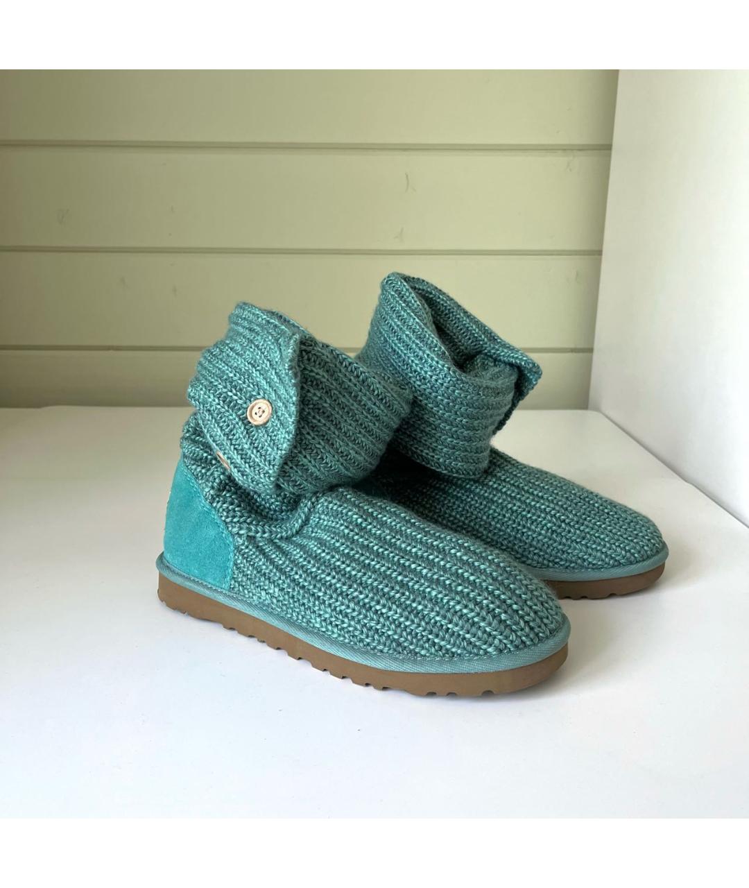 UGG AUSTRALIA Зеленые текстильные сапоги, фото 3