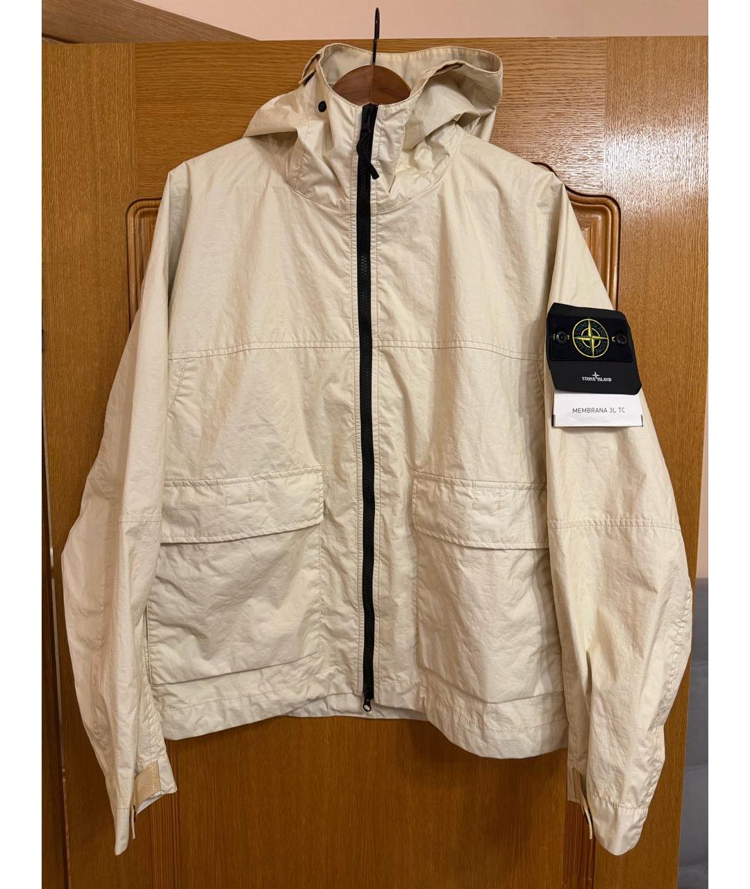 STONE ISLAND Бежевая полиамидовая куртка, фото 5