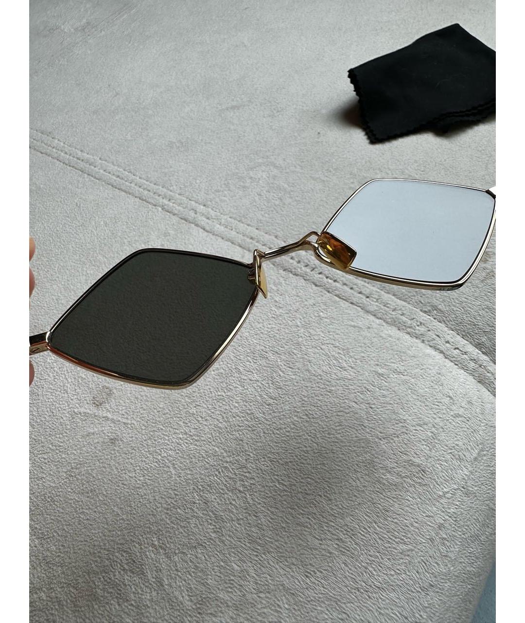 SAINT LAURENT Черные металлические солнцезащитные очки, фото 2
