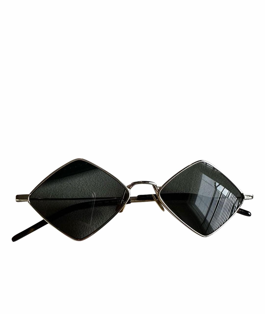 SAINT LAURENT Черные металлические солнцезащитные очки, фото 1